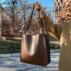 Vintage High Capacity Women's Messenger Bag PU Leather Tote Handbag