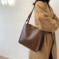 Vintage High Capacity Women's Messenger Bag PU Leather Tote Handbag
