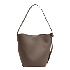 Vintage High Capacity Tote Bucket Bag PU Leather Shoulder Bag for Women Handbags