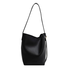 Vintage High Capacity Tote Bucket Bag PU Leather Shoulder Bag for Women Handbags