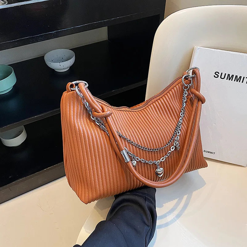 Vintage High Crossbody Bag PU Leather Large Capacity Tote Bags For Women