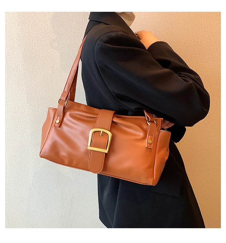 Vintage High-capacity Women's Handbag Purse 2002 PU Leather Shopping Bag