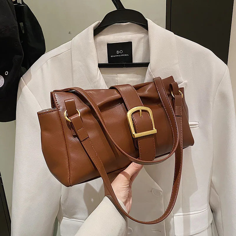 Vintage High-capacity Women's Handbag Purse 2002 PU Leather Shopping Bag