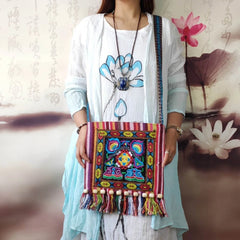 Vintage Hmong Tribal Shoulder Bag Embroidery Tapestry Tote Messenger