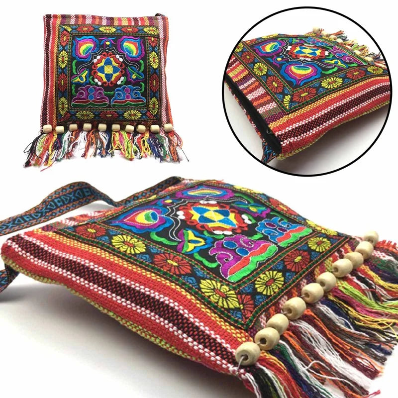 Vintage Hmong Tribal Shoulder Bag Embroidery Tapestry Tote Messenger