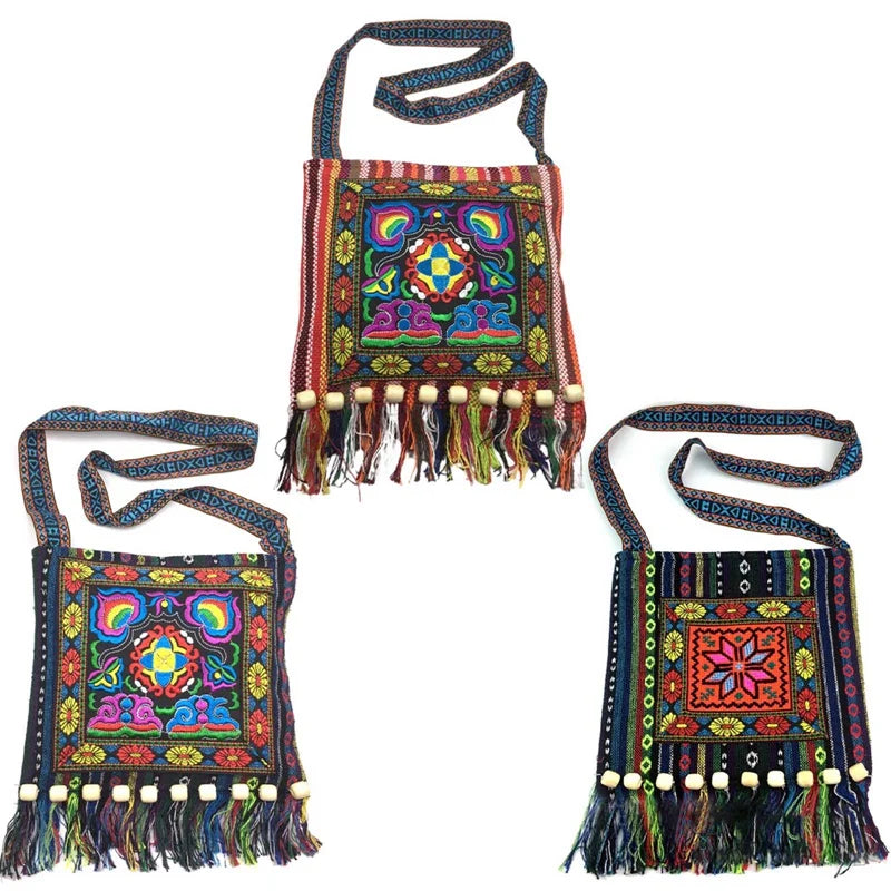 Vintage Hmong Tribal Shoulder Bag Embroidery Tapestry Tote Messenger