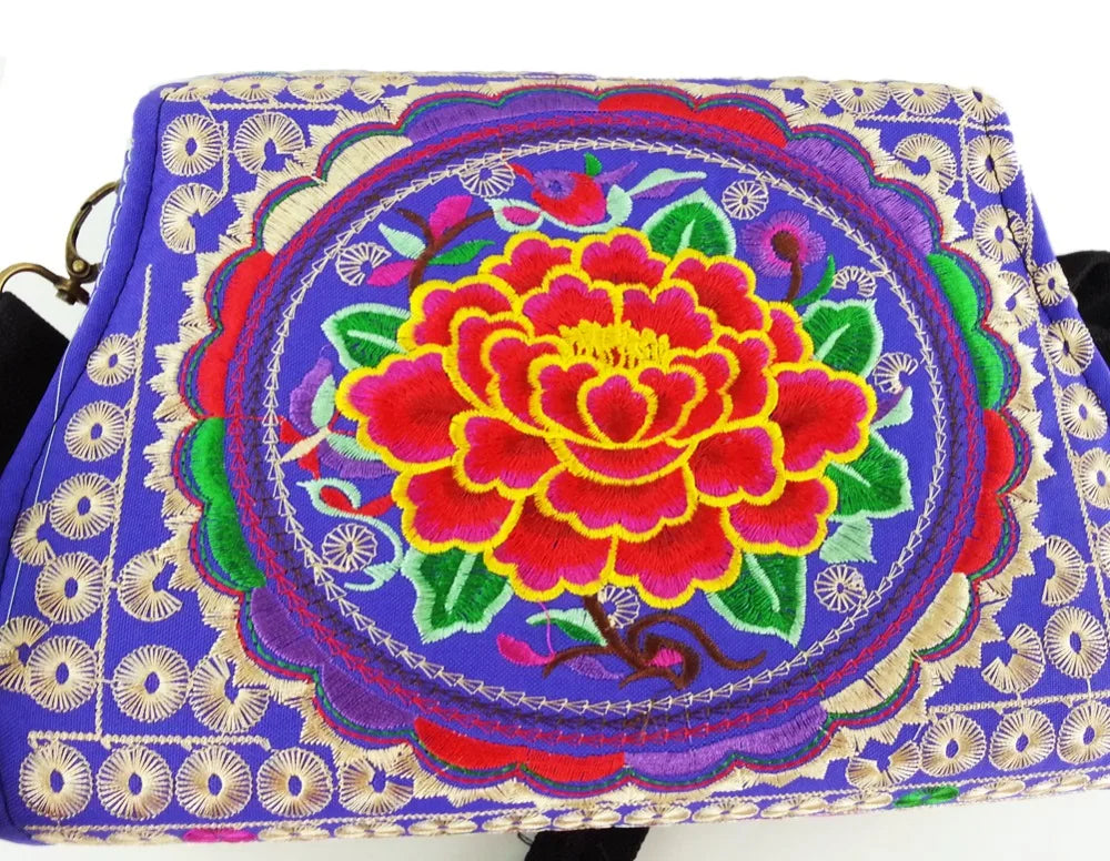 Vintage Hmong Tribal Ethnic Boho Shoulder Bag Embroidery Tapestry SYS-416B