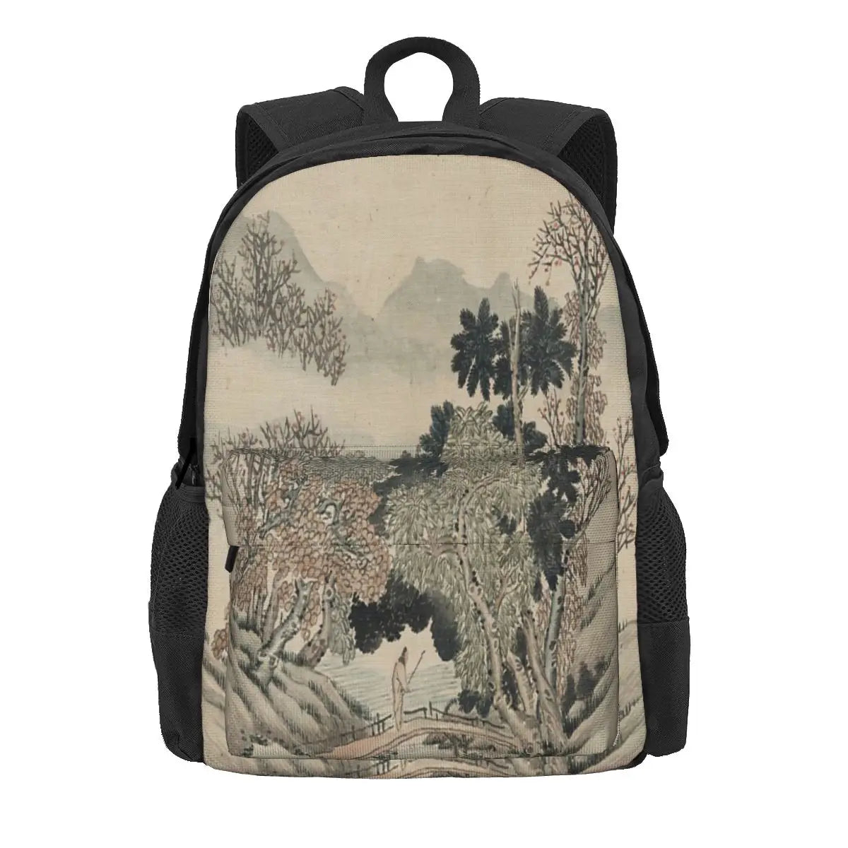Vintage Japanese Landscape Painting Backpacks Men's Backpacks Bags For Women