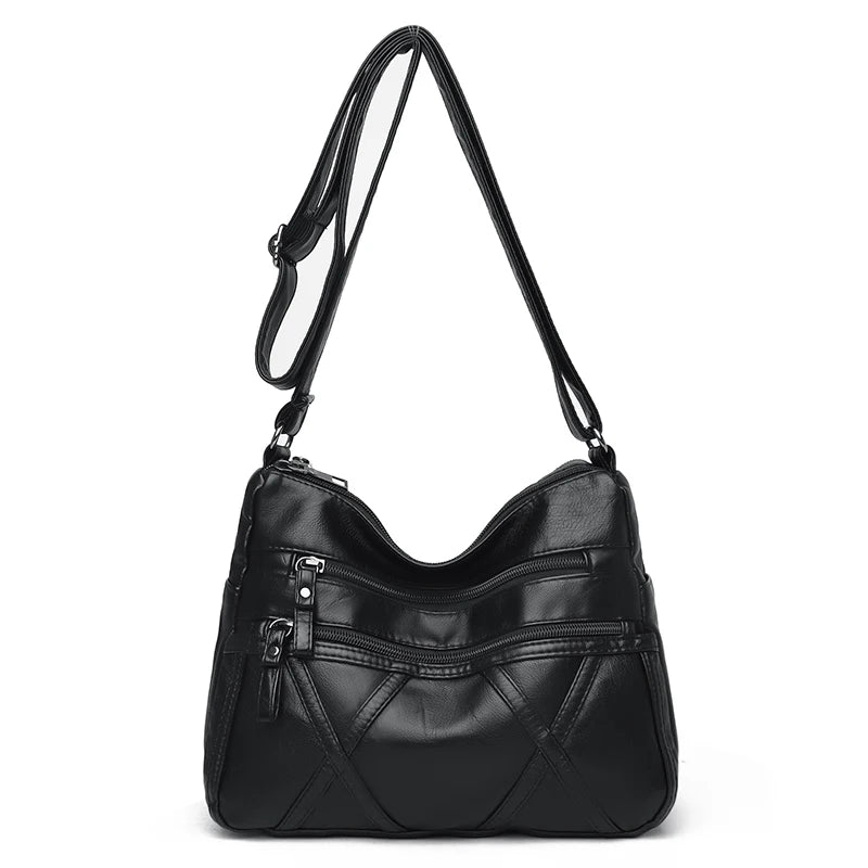 Vintage Soft PU Leather Women Shoulder Bag - Crossbody Bags