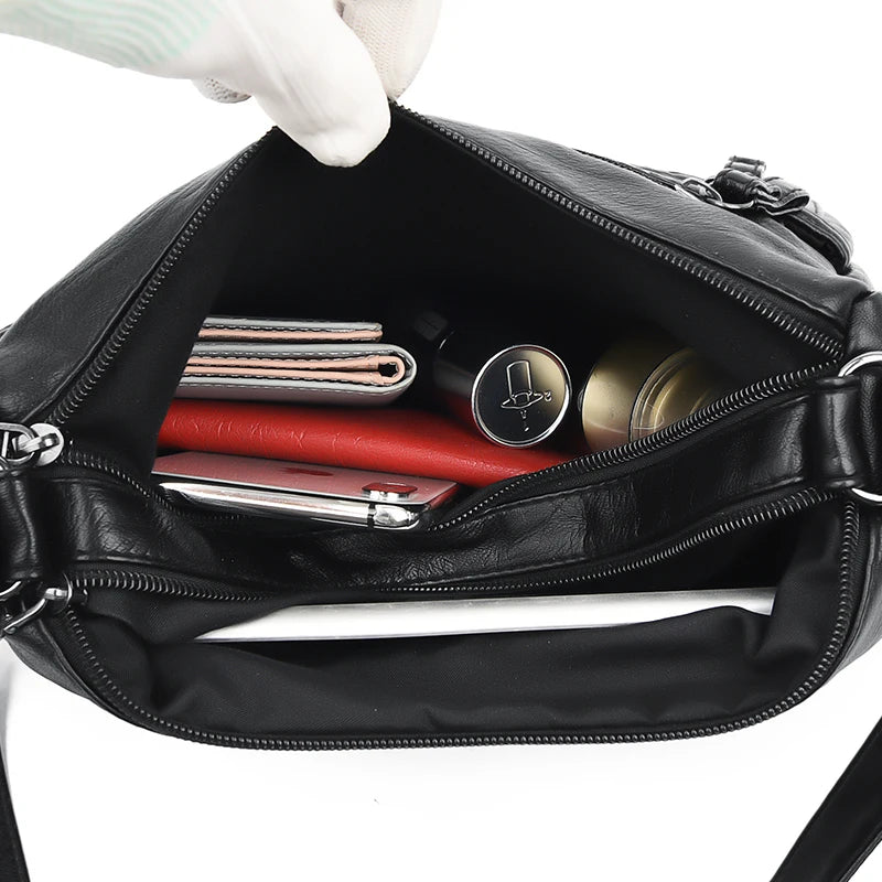 Vintage Soft PU Leather Women Shoulder Bag - Crossbody Bags