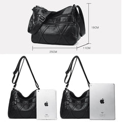 Vintage Soft PU Leather Women Shoulder Bag - Crossbody Bags