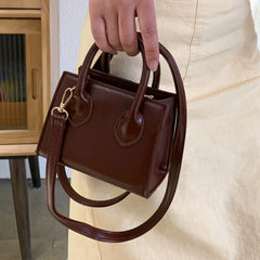 Vintage PU Leather Shoulder Bags Small Square Handbags