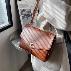Vintage Large Armpit Bag Winter PU Leather Women's Handbag Shoulder Messenger