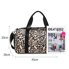 Leopard Print Sports Yoga Fitness Travel Bag for Women
