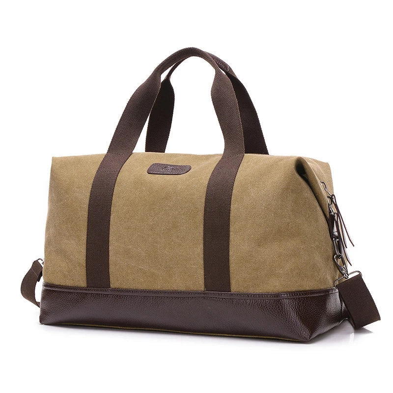 Vintage Men Large Capacity Travel Bag Canvas Weekend Duffel Handbag PT1234