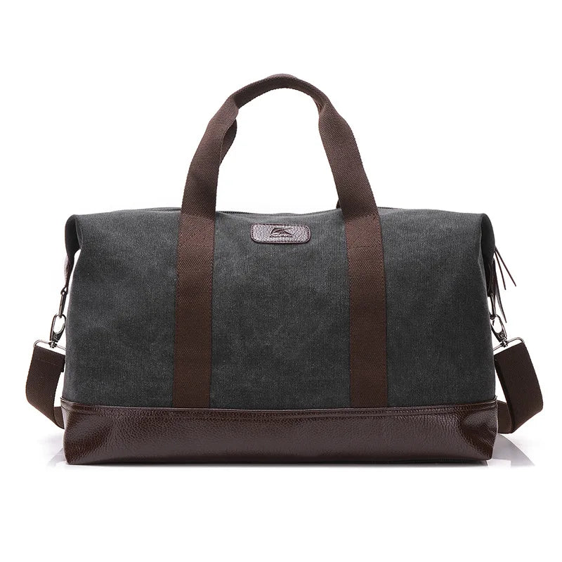 Vintage Men Large Capacity Travel Bag Canvas Weekend Duffel Handbag PT1234