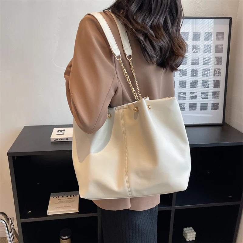 Vintage PU Leather Shoulder Bag for Women Handbags Purses Tote Bags