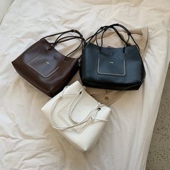 Vintage Large Women Shoulder Messenger Bags Soft Leather Casual Shopper Bag Fema