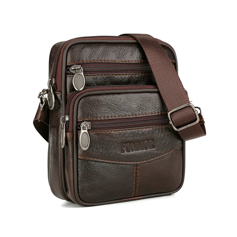 Vintage Leather Crossbody Bag for Men