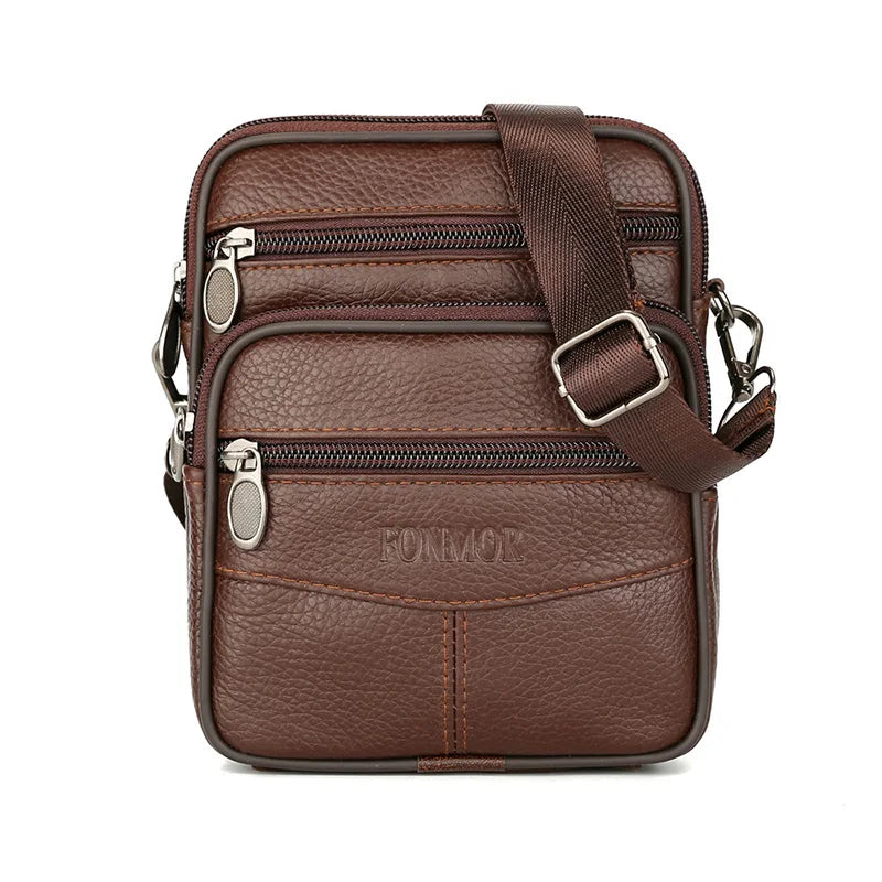 Vintage Leather Crossbody Bag for Men