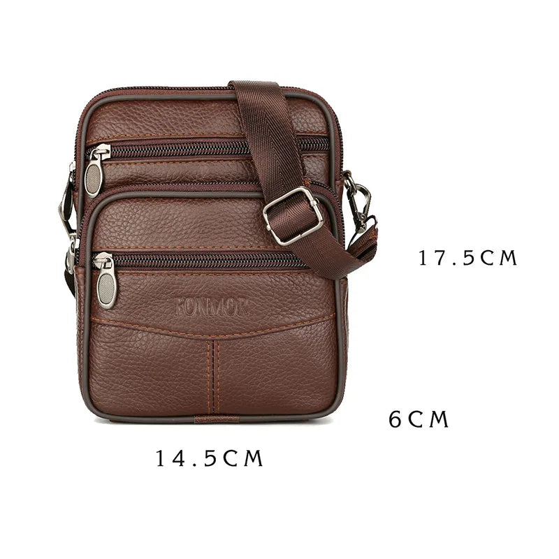 Vintage Leather Crossbody Bag for Men