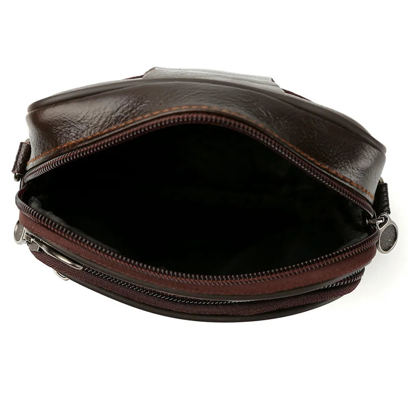 Vintage Leather Crossbody Bag for Men