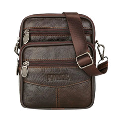 Vintage Leather Crossbody Bag Men Casual Single Shoulder Bag Male Small Messenge