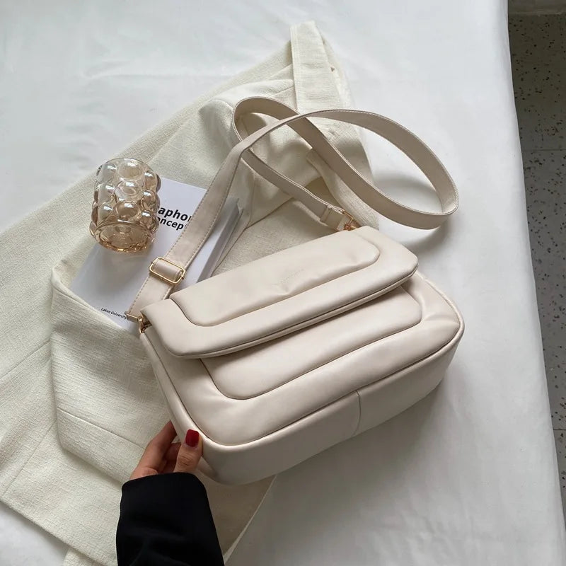 Vintage Leather Crossbody Bags For Women Spring Shoulder Handbags