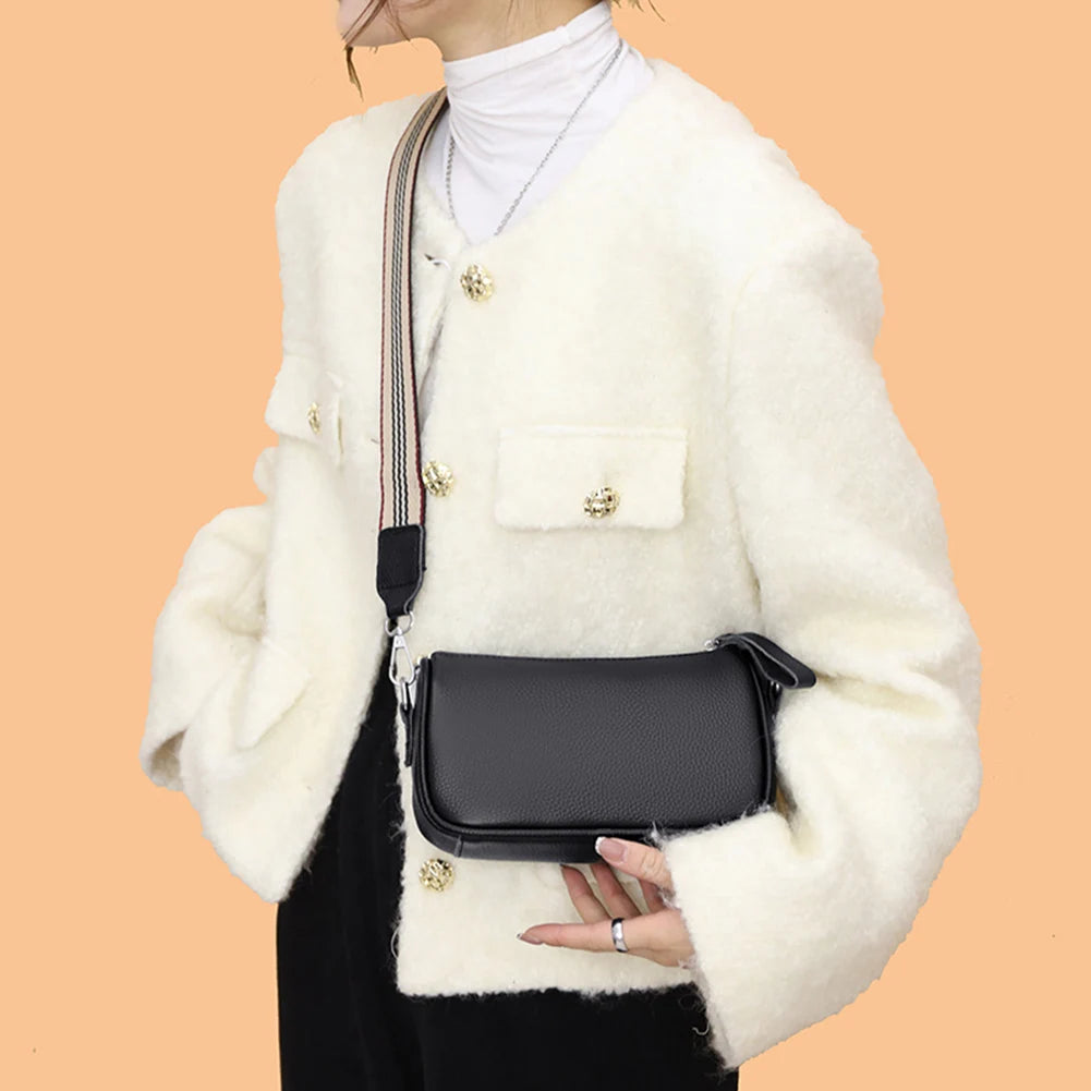 Vintage Leather Crossbody Bags Soft Texture Messenger Handbags