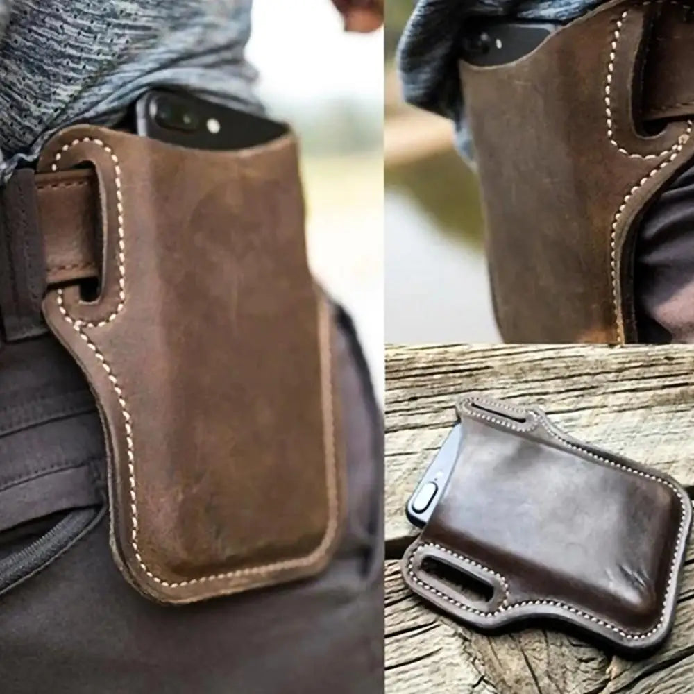 Men's Vintage Leather Fanny Pack for iPhone