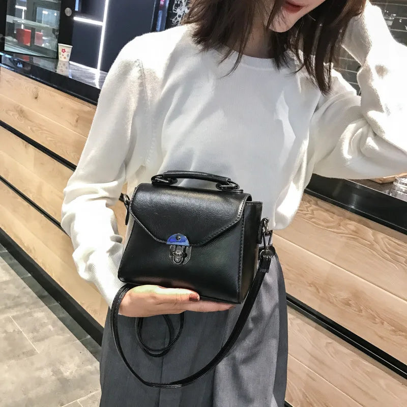 Vintage Leather Top-handle Bag Women Handbag Casual Shoulder Lady Flap Bag
