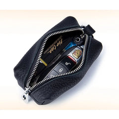 Vintage Leather Key Pouch Men Women Key Holder Zipper Wallet