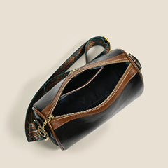 Vintage Leather Shoulder Bag Women Panelled Purses Handbags Crossbody Bag