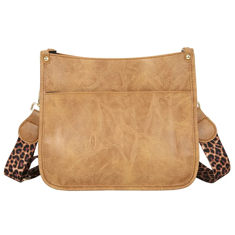 Vintage Leopard Shoulder Bag Women Leather Crossbody Bag For Female Large Tote
