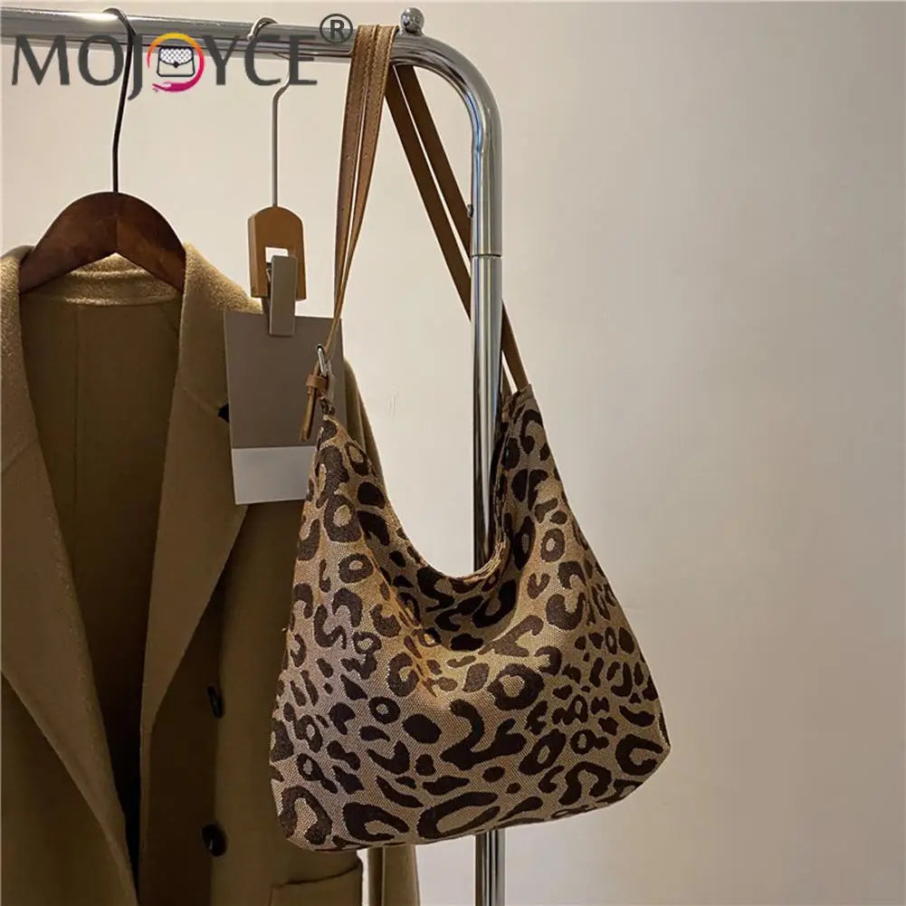 Vintage Leopard Shoulder Underarm Bag Women Large Casual All-match