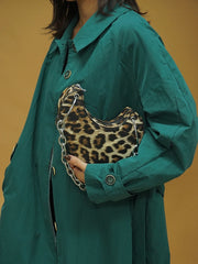 Vintage Leopard Women Shoulder Bag Chain Heart Handbags
