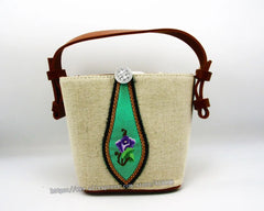 Vintage Linon Hmong Tribal Ethnic Boho Shoulder Bag St-021
