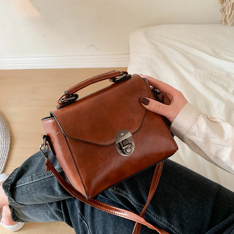 Vintage Leather Shoulder Crossbody Bag Soft Handbag Purse