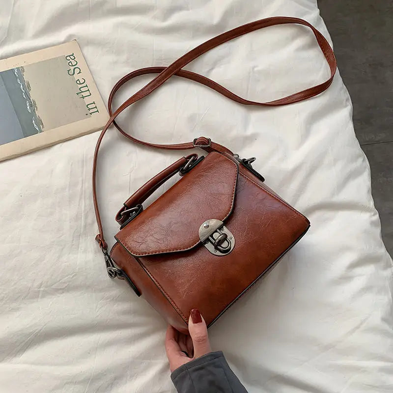Vintage Leather Shoulder Crossbody Bag Soft Handbag Purse