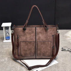 Vintage Leather Totes Bag Women Handbag Messenger Clutch Winter Bolsa