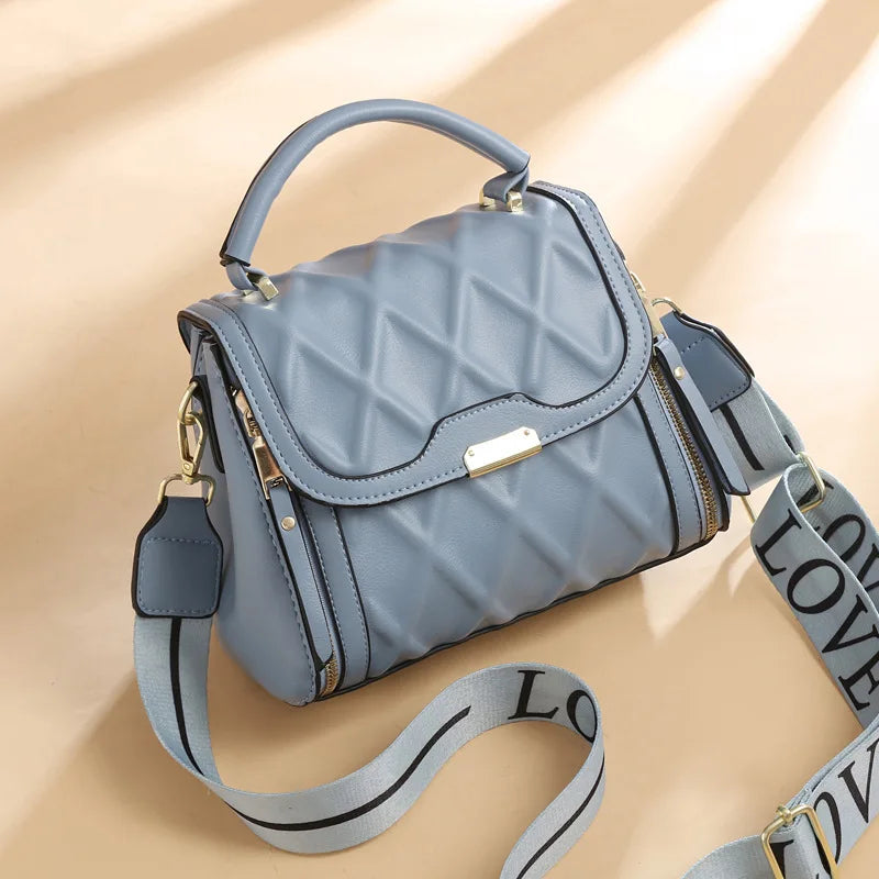 Plaid Leather Crossbody Bags for Women