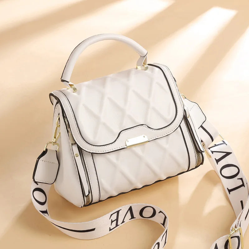 Plaid Leather Crossbody Bags for Women