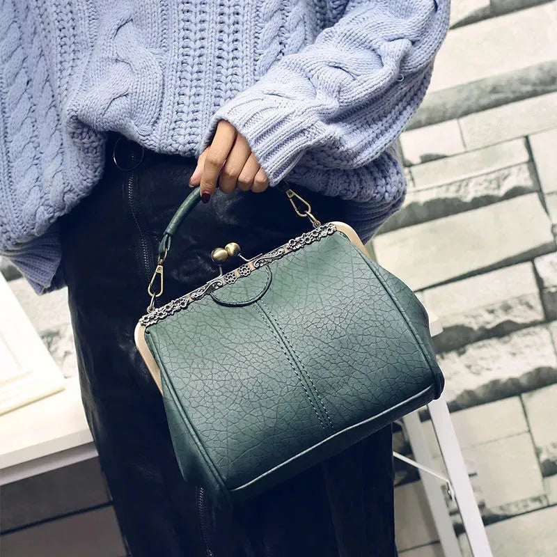 Vintage Women's Shoulder Bags Retro PU Leather Crossbody Tote Handbag