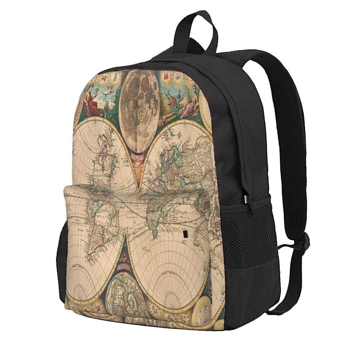 Vintage Map Of The World 1672 Backpack Men's Women Anime