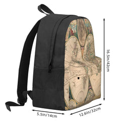 Vintage Map Of The World 1672 Backpack Men's Women Anime