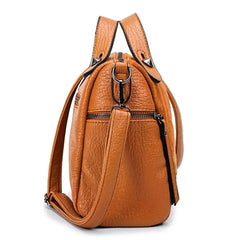 Vintage Matte Leather Handbag Women High Shoulder Crossbody Bags