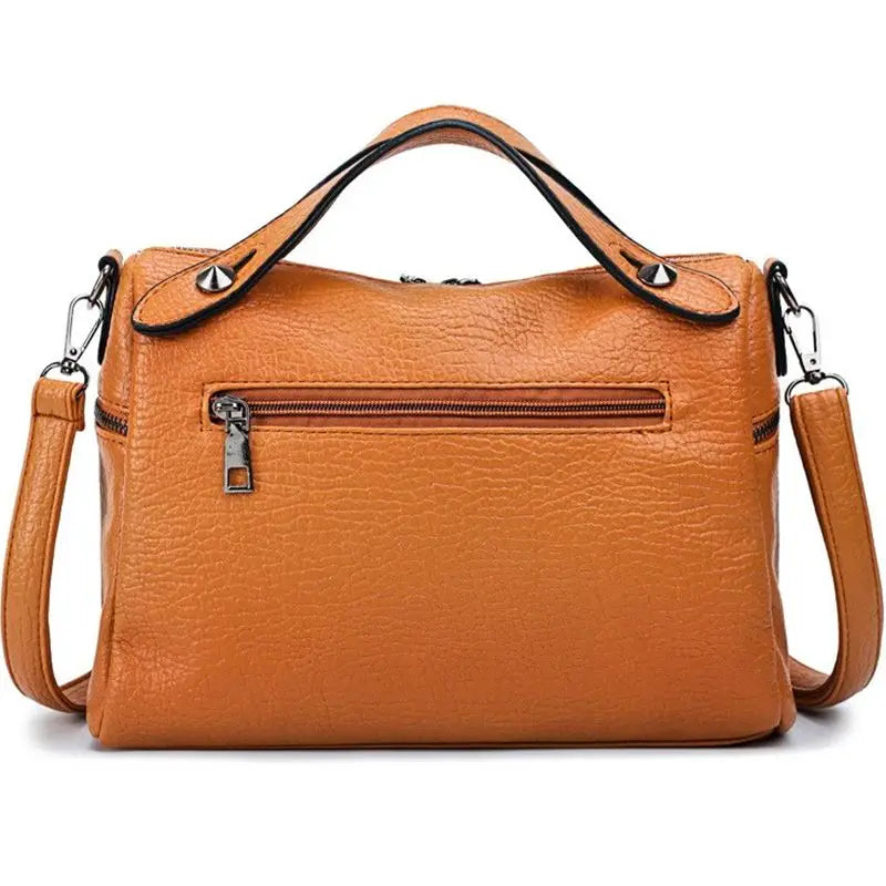Vintage Matte Leather Handbag Women High Shoulder Crossbody Bags