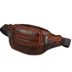 Vintage Men Large Capacity Chest Waist Bag Fanny Multifunction Crossbody Travel