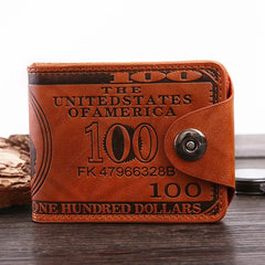 Vintage Men Leather Wallet - Magnetic Money Clip