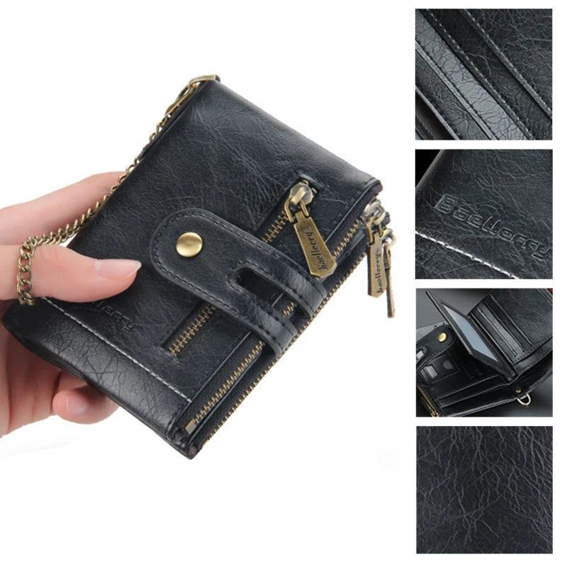 Vintage Men's Wallet PU Leather Short Male Wallet Multi-card Male Purse